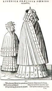 Trajes de una noble livonia y su hija, 1577 de Hans Weigel